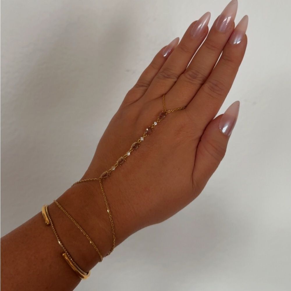 Unique Gold & Zultanite Hand Chain Bracelet
